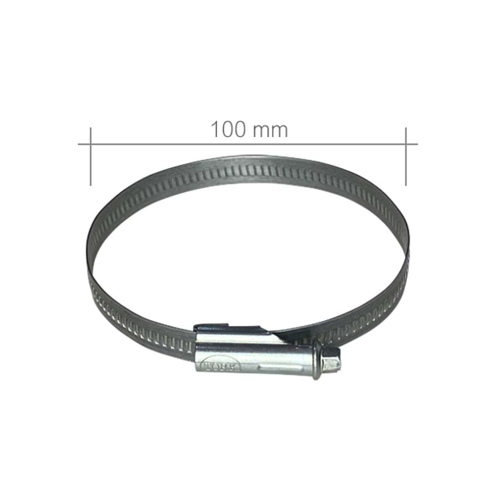 AlteBox Kelepçe 100mm çap, 12mm, paslanmaz