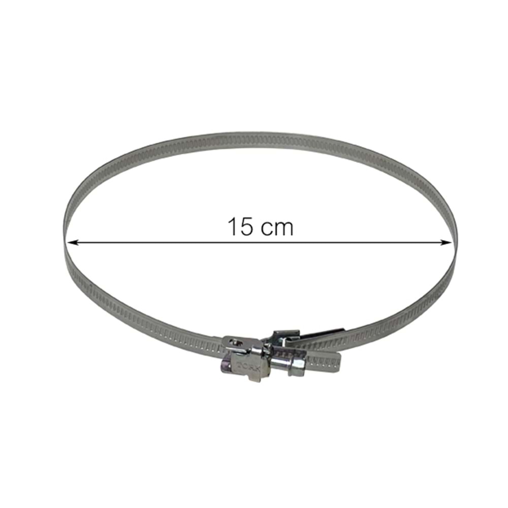 AlteBox Kelepçe 150 mm çap, 9 mm, paslanmaz