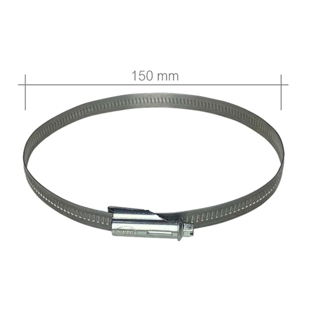 AlteBox Kelepçe 150mm çap, 12mm, paslanmaz