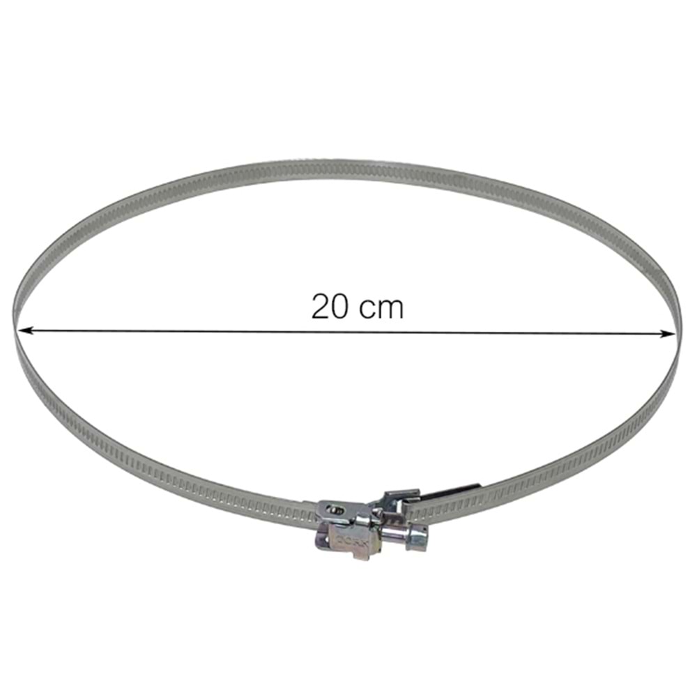AlteBox Kelepçe 200mm çap, 9mm, paslanmaz