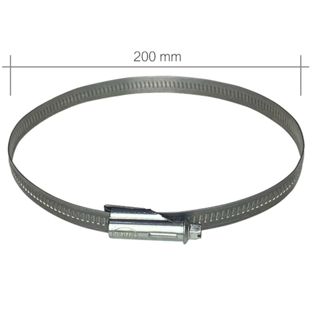 AlteBox Kelepçe 200mm çap, 12mm, paslanmaz