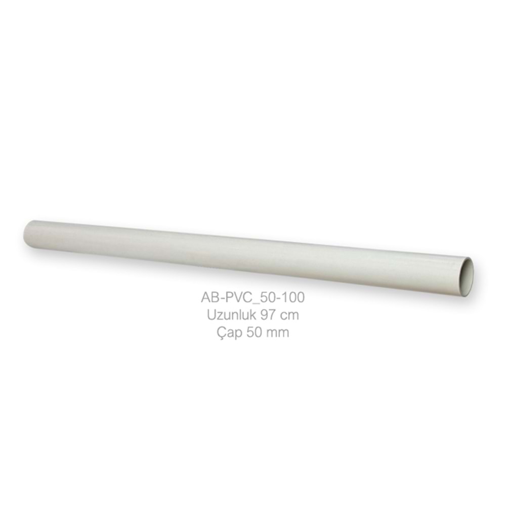Boru 100 cm, uPVC, Ø50mm, 2.5mm et kalınlığı, (net 96 cm)