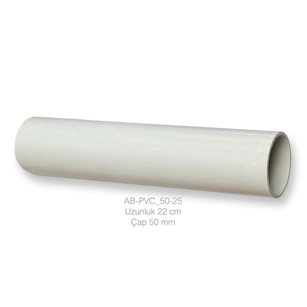 Boru 25 cm, uPVC, Ø50mm, 2.5mm et kalınlığı, (net 21 cm)