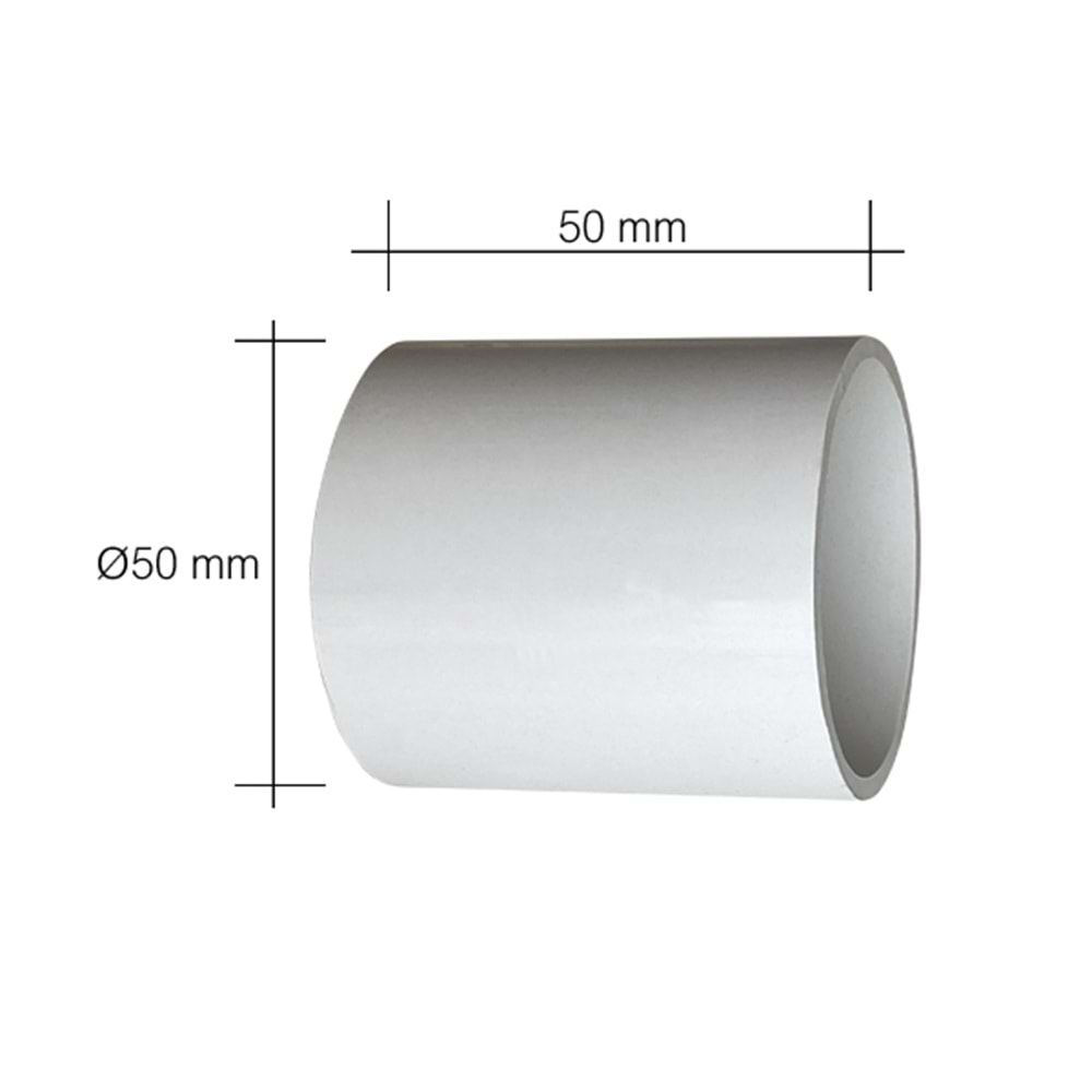 Boru 5 cm, uPVC, Ø50mm, 2.5mm et kalınlığı