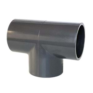 PVC T bağlantı, 50mm çap, Muflu (yapışabilir), antrasit