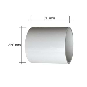 Boru 5 cm, uPVC, Ø50mm, 2.5mm et kalınlığı
