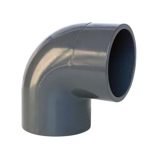 PVC Dirsek, 50mm çap, 90 derece kapalı, Muflu (yapışabilir), Antrasit