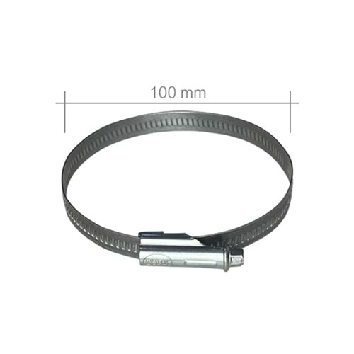 AlteBox Kelepçe 100mm çap, 12mm, paslanmaz