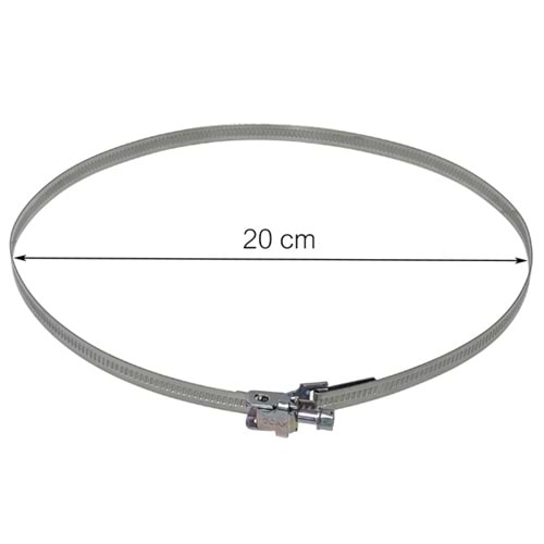 AlteBox Kelepçe 200mm çap, 9mm, paslanmaz