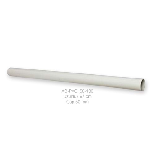 Boru 100 cm, uPVC, Ø50mm, 2.5mm et kalınlığı, (net 96 cm)