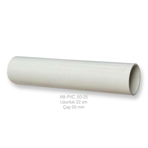 Boru 25 cm, uPVC, Ø50mm, 2.5mm et kalınlığı, (net 21 cm)