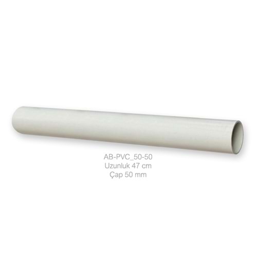 Boru 50 cm, uPVC, Ø50mm, 2.5mm et kalınlığı, (net 46cm)